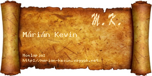 Márián Kevin névjegykártya